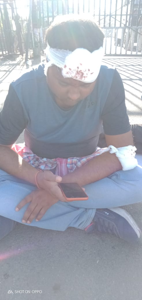 An injured protestor at Birsa Chowk in Ranchi on Friday.