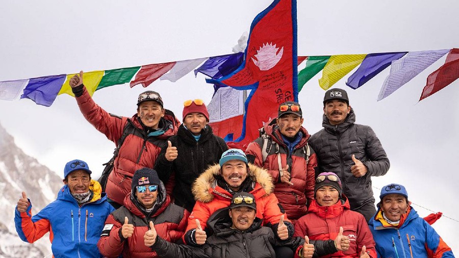 Team of Nepali climbers that made the first winter summit of K2