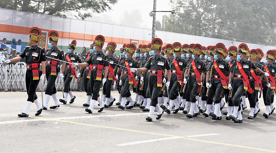 Special Armed Police Force contingent during the celebrations on Red Road.