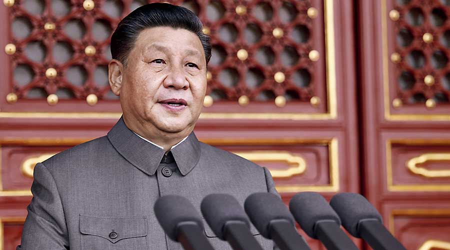 Xi Jinping delivers  the Communist Party centenary speech in  Beijing.