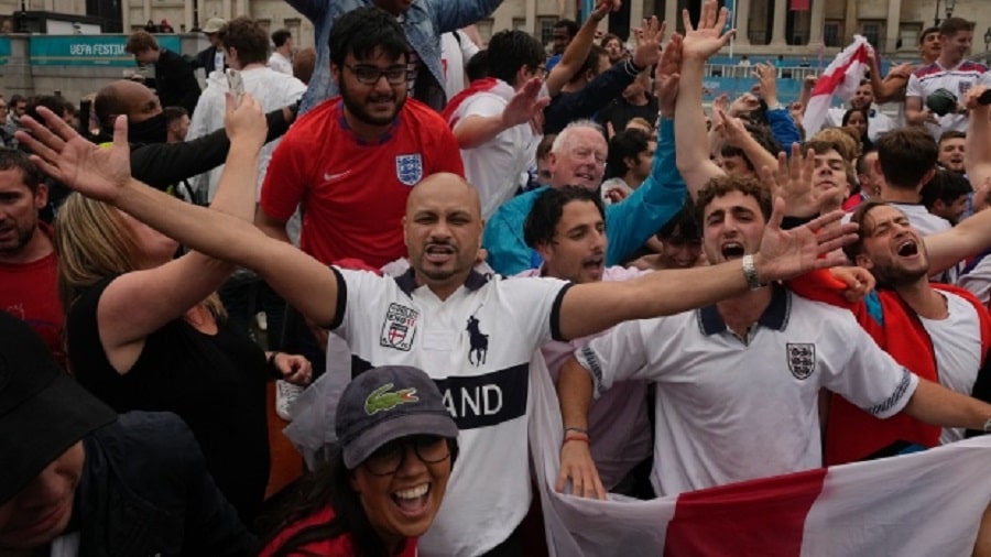 England fans at the Wembley Stadium.