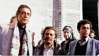 A young Adoor (centre) with Satyajit Ray (left) and Girish Karnad