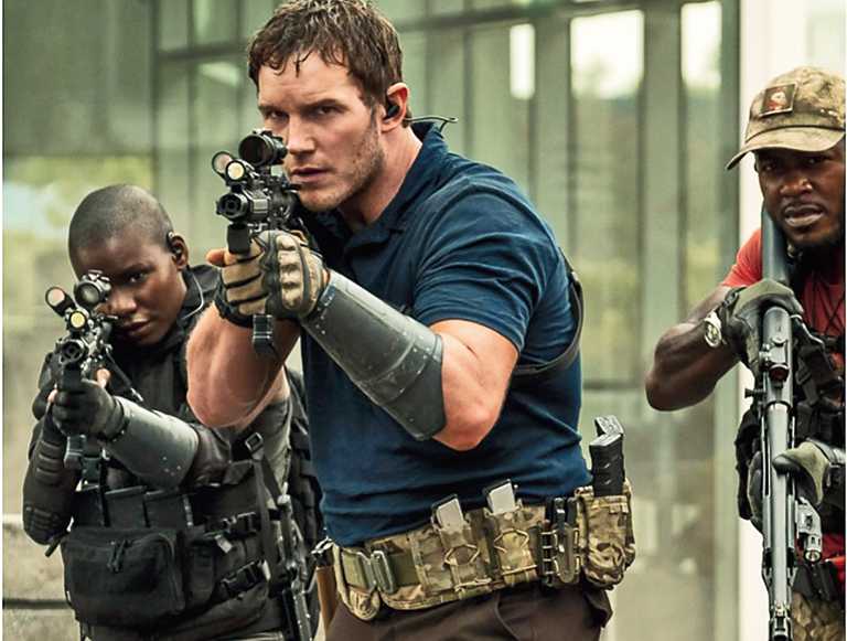 Chris Pratt and Jasmine Mathews in The Tomorrow War, now streaming on Amazon Prime Video