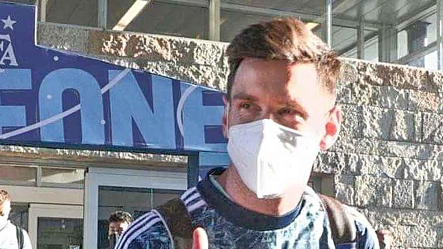 Messi on arrival in Argentina on Sunday