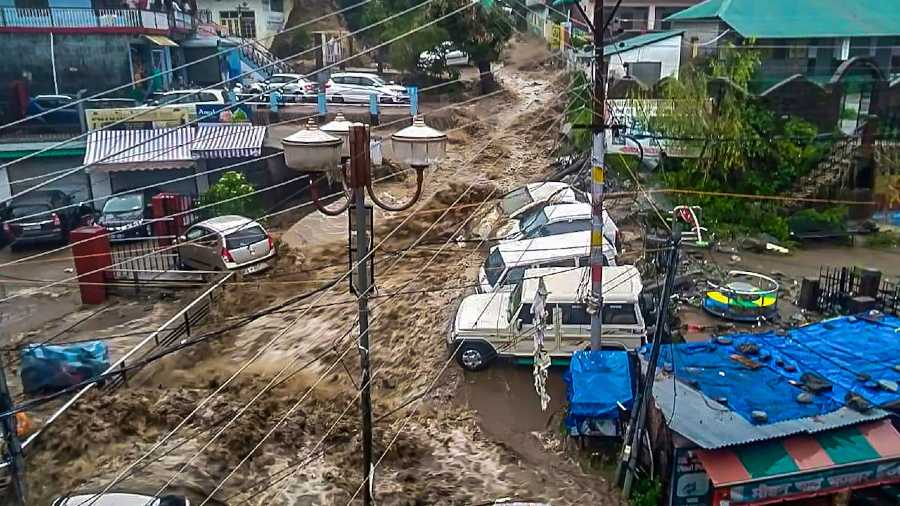 A cloudburst in Dharamshala triggered a flash flood in Himachal Pradesh