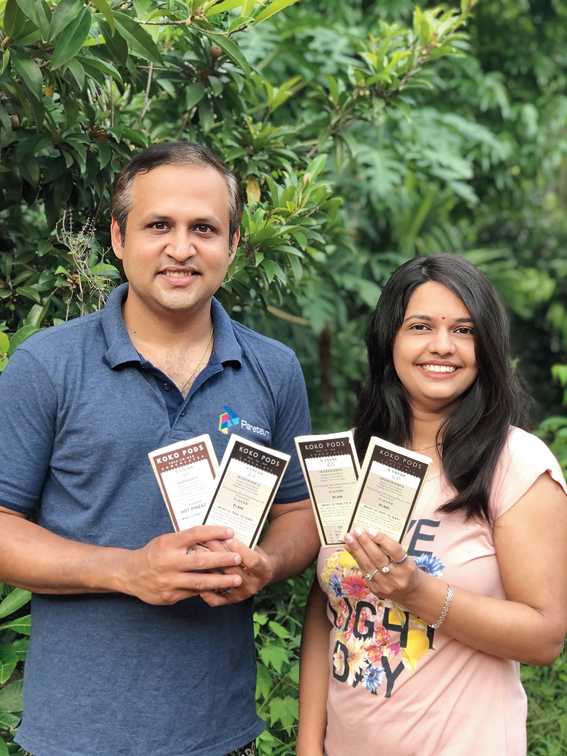 Keshav Murthy M. and Poornashree A.S. of Karnataka are the couple behind Koko Pods Chocolates and have created flavours like Pan Delight (left) and Delicious Salt