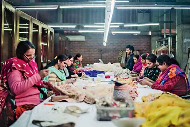 File image of kaarigars working in Tarun’s Gurgaon work studio