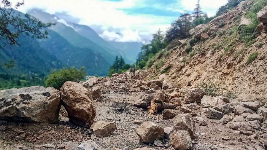Multiple landslides occurred in Himachal Pradesh's Kinnaur district on Sunday.