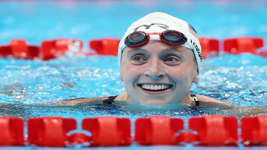 Swimming Tokyo Olympics Swimmer Katie Ledecky wins 1500m freestyle