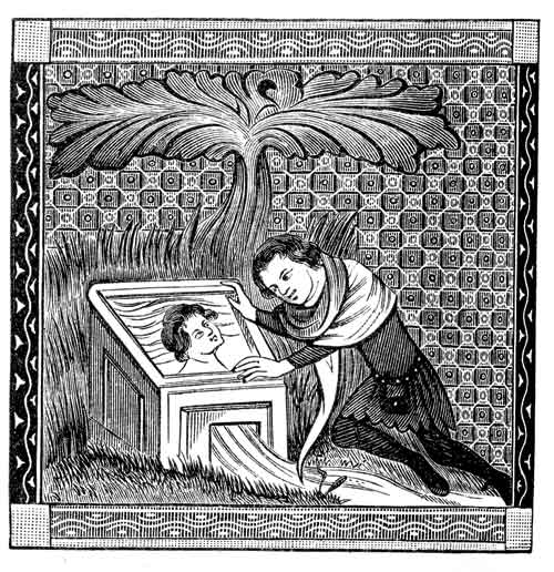 A 14th century illustration of Narcissus