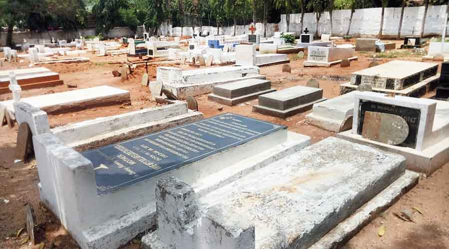 Tombstones at the cemetery