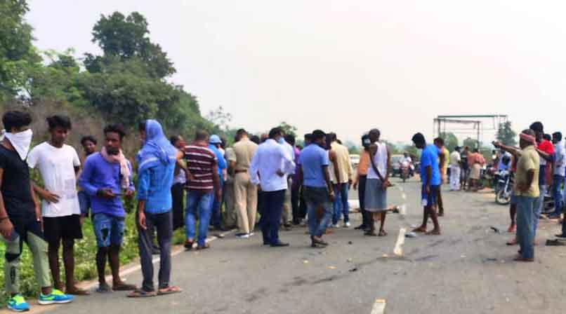 Residents gathered at the accident spot in Bokaro.