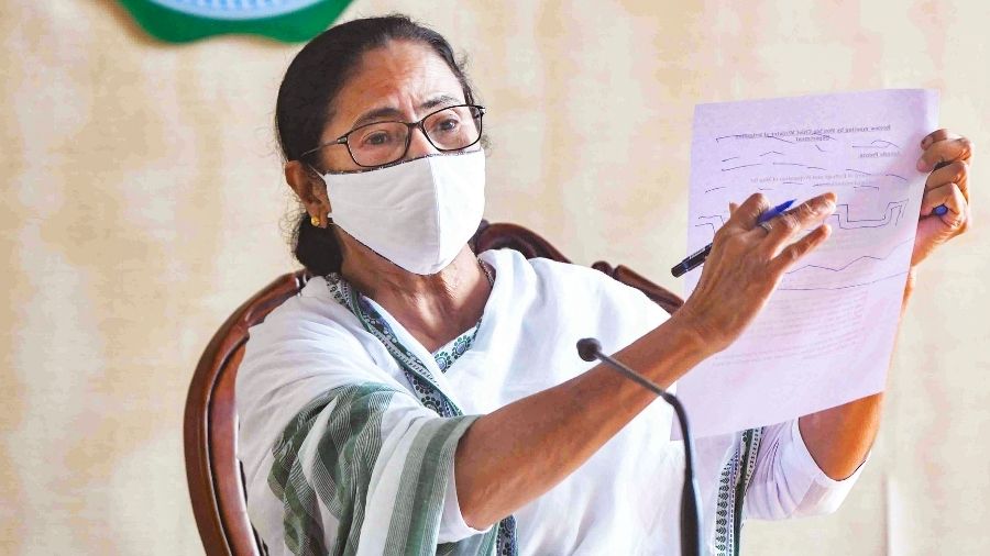 Mamata Banerjee during a press conference at Nabanna on Wednesday.