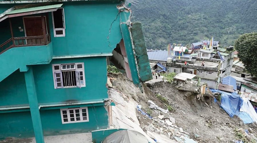    Landslide damages Sikkim school