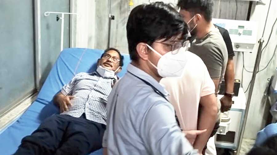 MP Jayanta Roy at the Siliguri hospital.  
