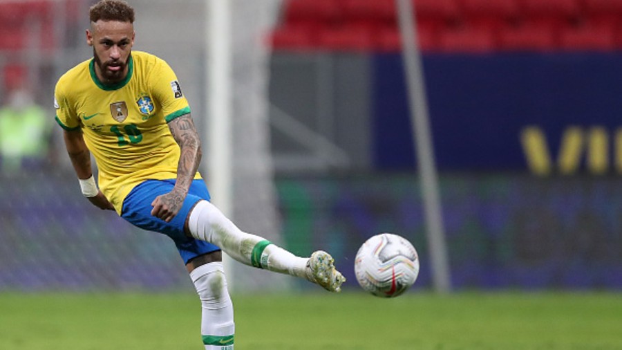Neymar suffered an ankle sprain during Brazil's win over Serbia