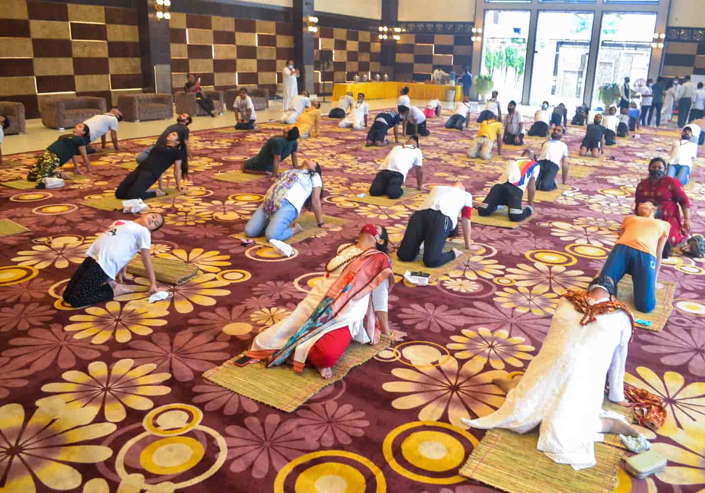 Varanasi residents perform asanas ahead of International Yoga Day.