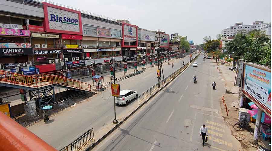 The total lockdown will be lifted at 6am on Monday (June 21). A deserted Ranchi on Sunday.