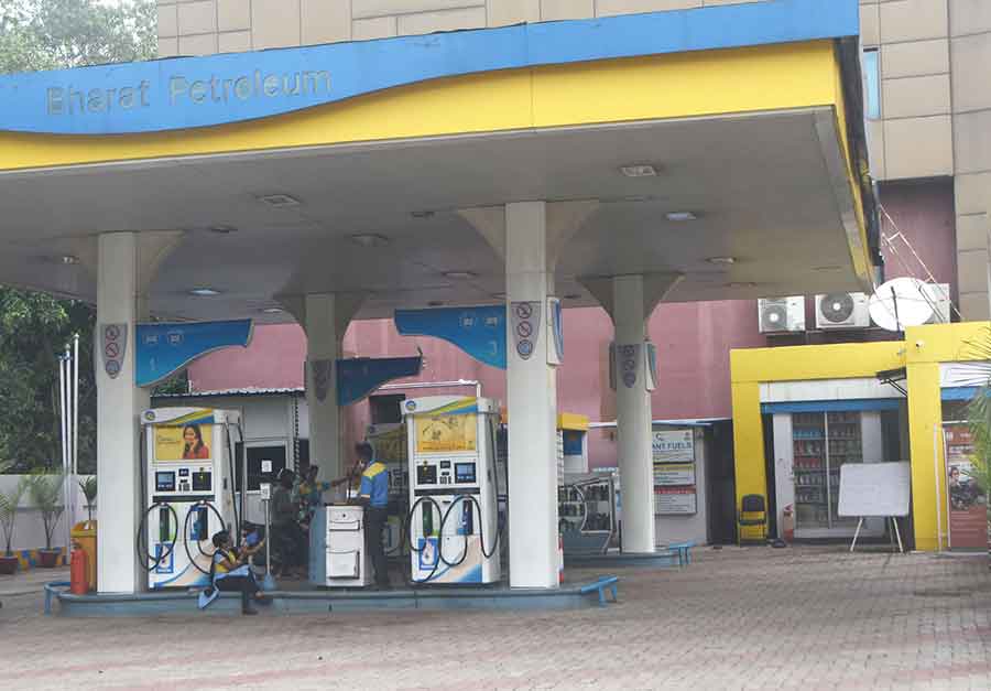 A deserted Dhanbad petrol pump on Sunday.