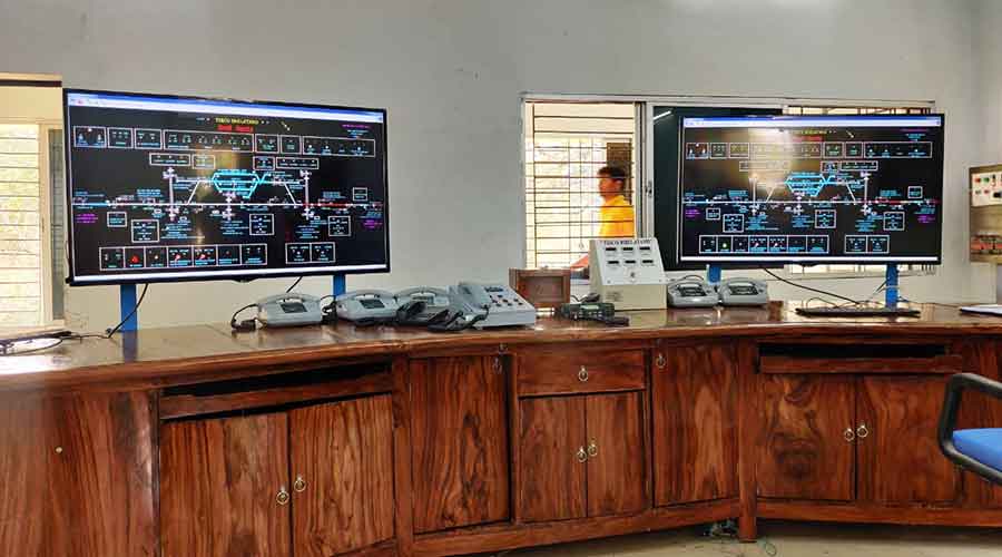 The newly commissioned electronic interlocking system at Bokaro Steel City railway station. 