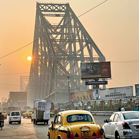 The Howrah Bridge at 7am captured on the iPhone 12 Pro.