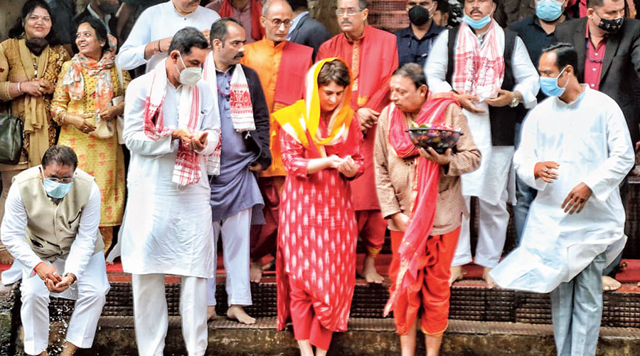 Priyanka Gandhi Vadra at the Kamakhya temple