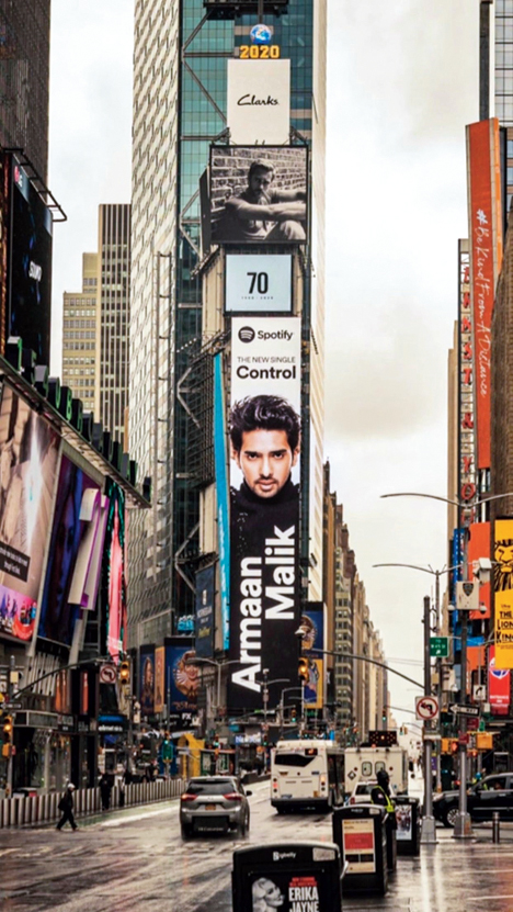 Last year, Armaan Malik became the first Indian singer-songwriter to be featured on the Spotify Times Square Billboard in New York for his English debut