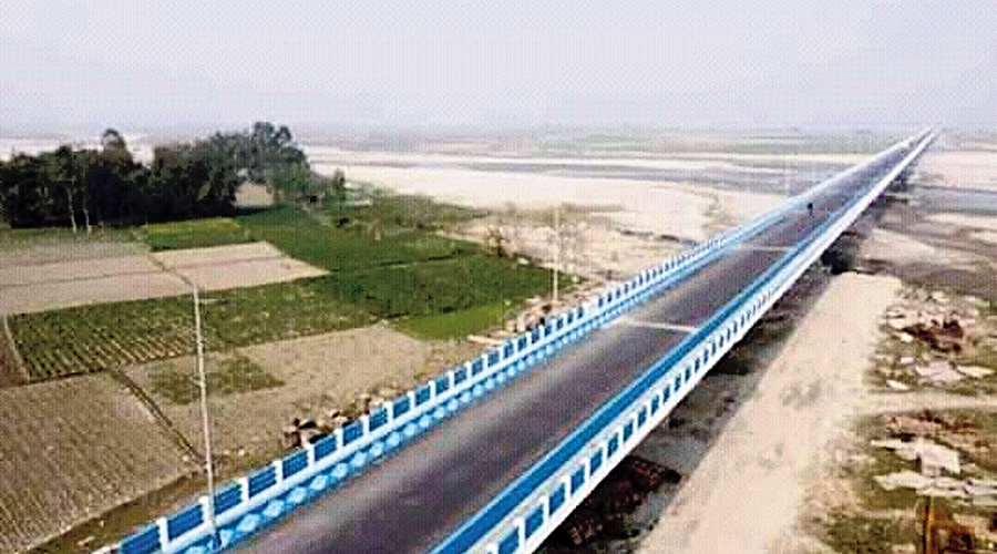 The Joyee Bridge over the Teesta river.