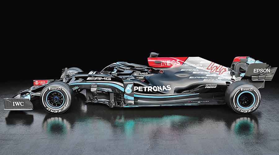 The 2021 Mercedes F1 car, which was unveiled on Tuesday.