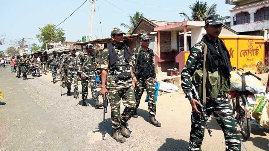 Over 1 lakh paramilitary personnel are deployed in Bengal for the ongoing Assembly polls. 