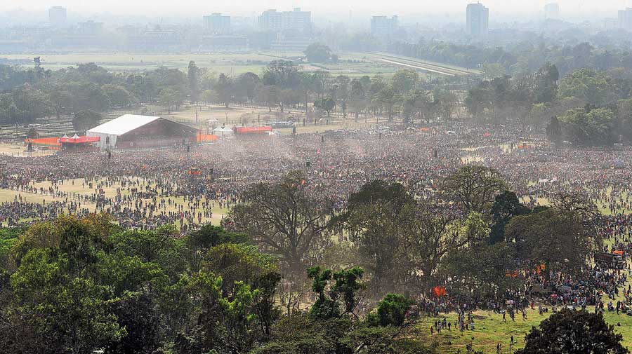 The crowd at the Brigade Parade Grounds on Sunday. 