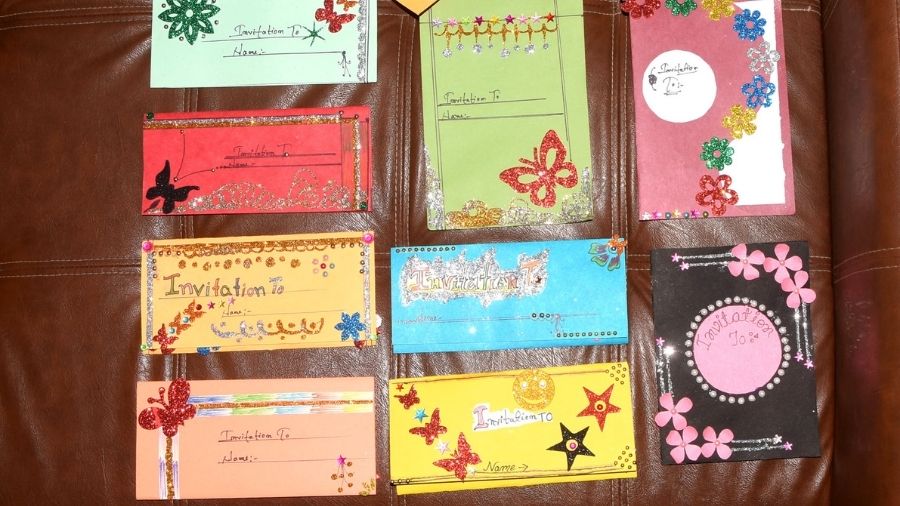 Cards made by the children of Samadhan NGO.
