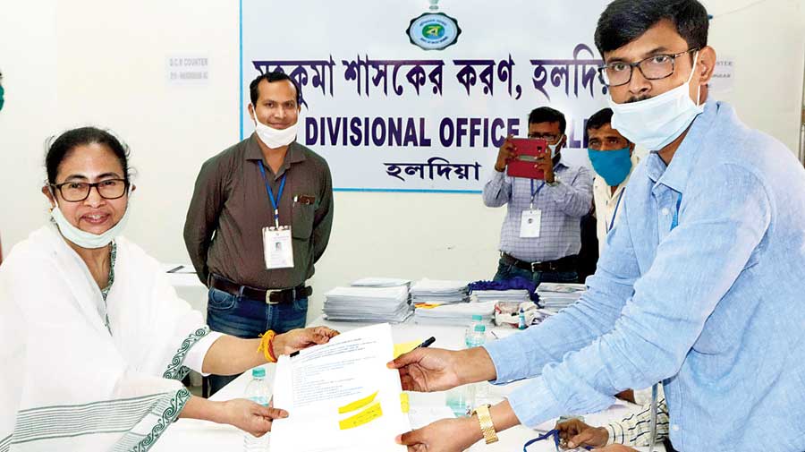 Mamata’s Nandigram outreach before injury  - Bengal chief minister submits Assembly election papers