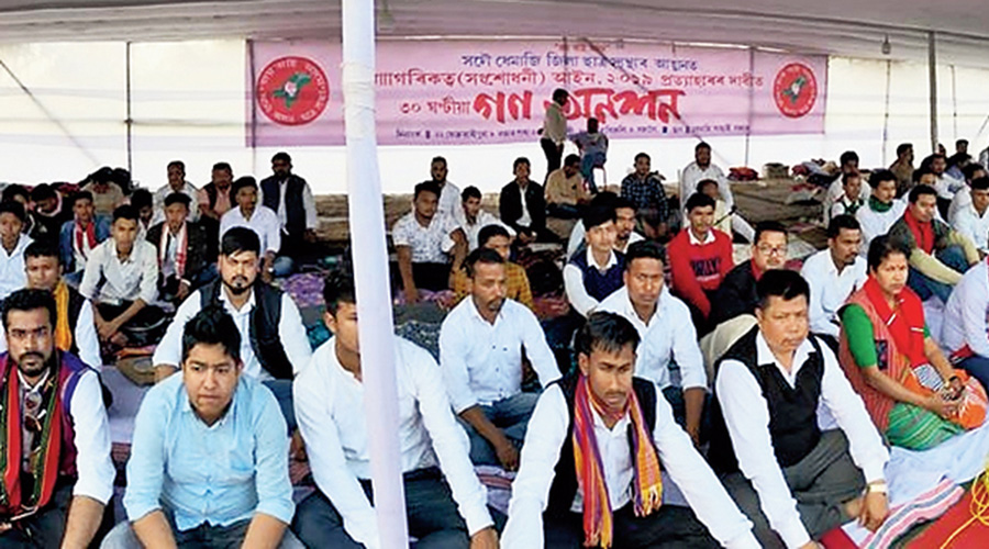AASU activists on hunger strike.