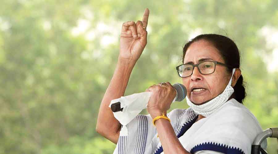 Mamata Banerjee at  the rally at Pataspur in  East Midnapore  on Friday