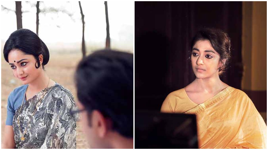 (L) Tridha Choudhury as Sharmila Tagore, (R) Paoli Dam as Suchitra Sen