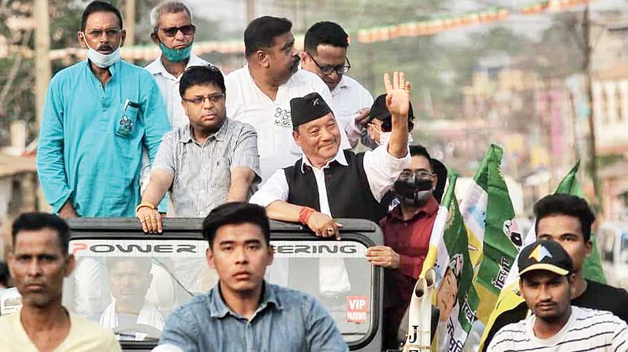 Bimal Gurung’s campaign in south- campaign for the Trinamul Congress at Salua in Kharagpur 