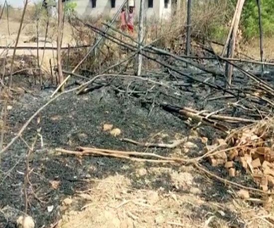 The gutted house in Chatra
