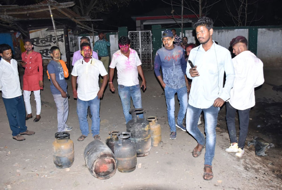The gas cylinders recovered from the incident site.