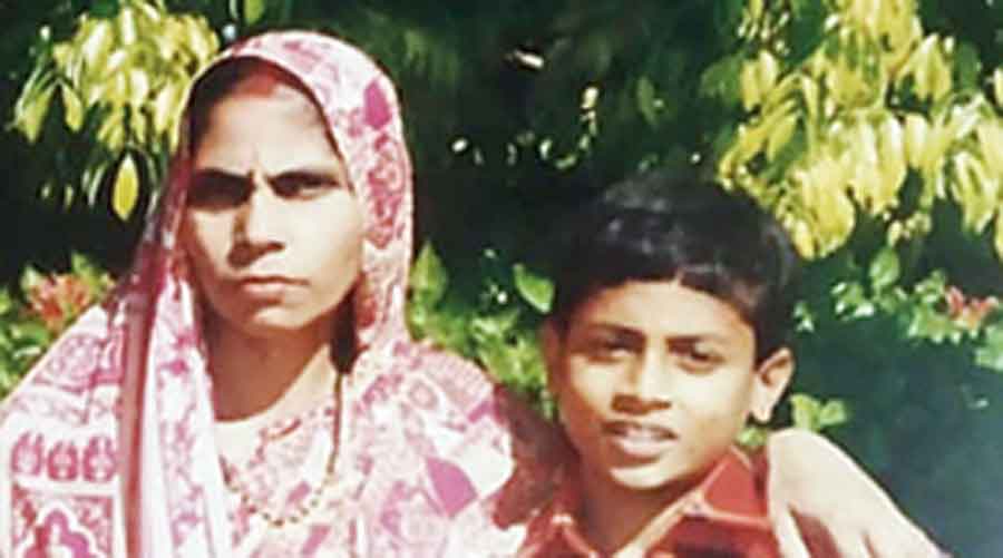 A 12-year-old Vikas Singh with his mother Sumitra Devi in Ambala
