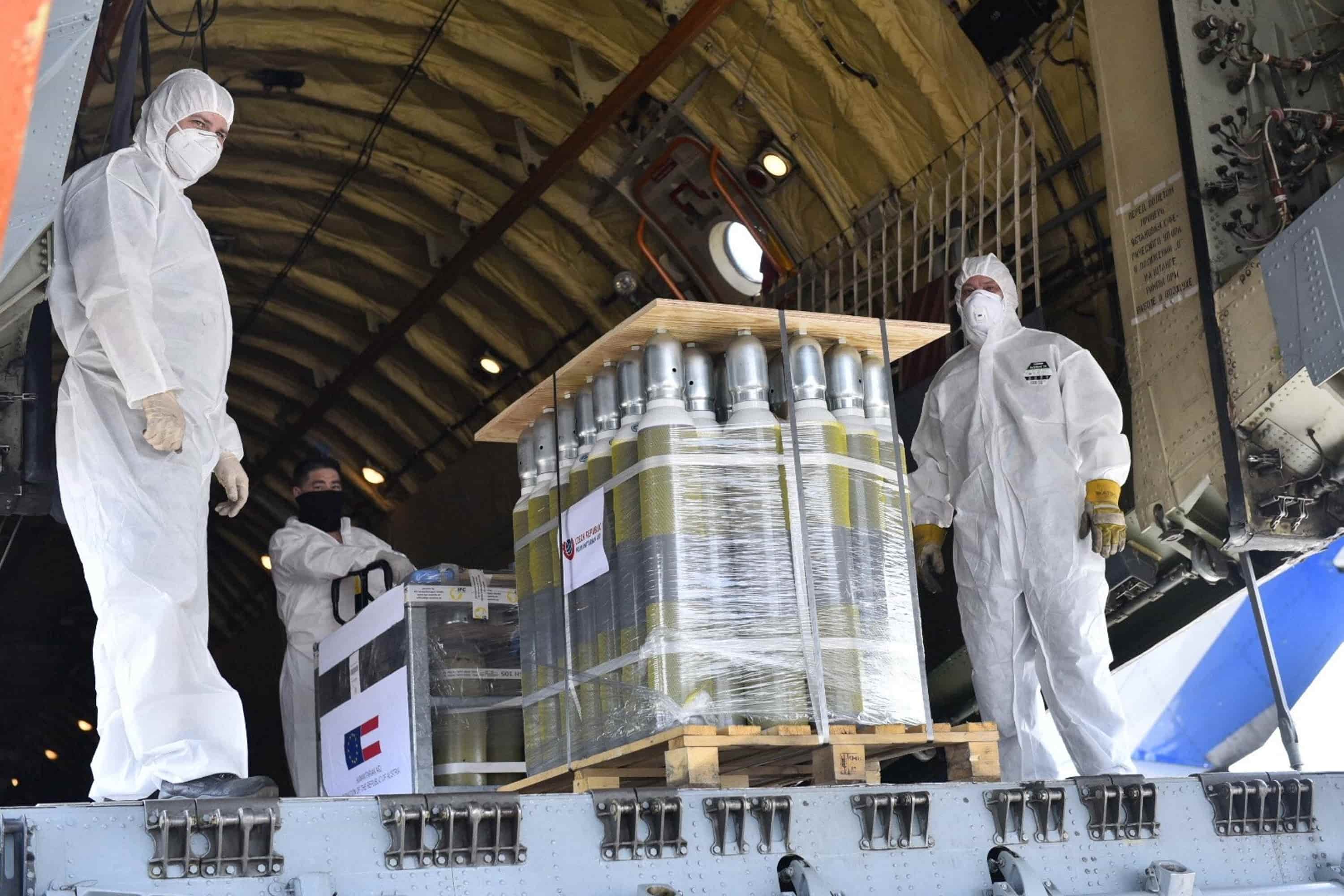 India has been receiving aid from several countries as it fights the Covid-19 and the subsequent oxygen crisis. In this picture, 396 oxygen cannulas and 500 oxygen cylinders from Austria and Czech Republic arrive at New Delhi, on May 8.