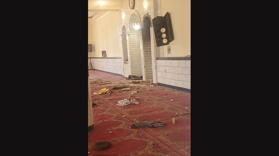 Bomb blast in a Kabul mosque.