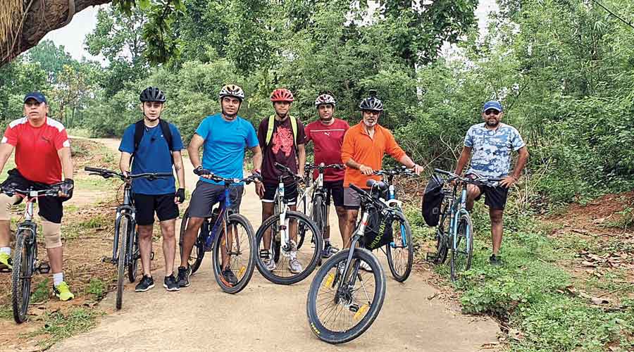 Participants of a cycling event organised by cyclists’ club in and around  Ranchi
