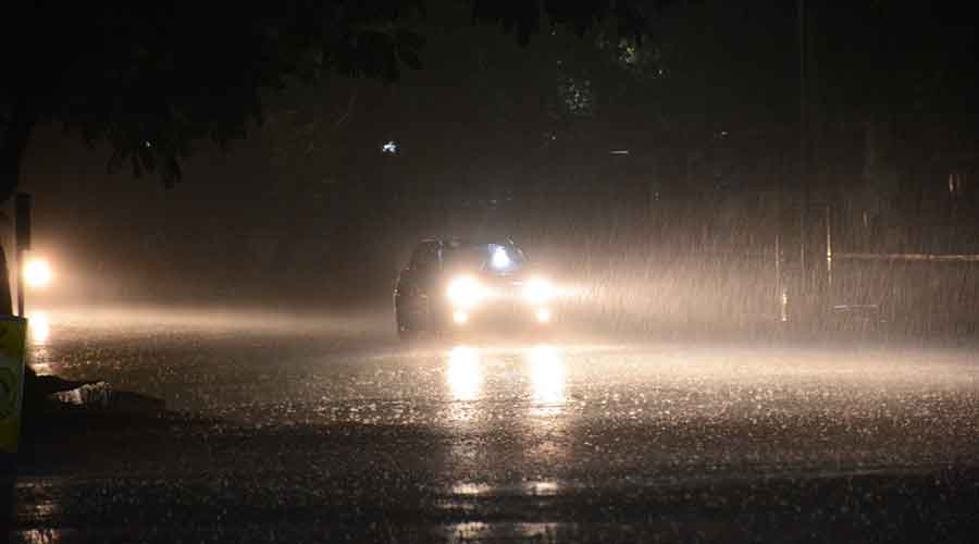 Rain lashes Jamshedpur on Thursday night.