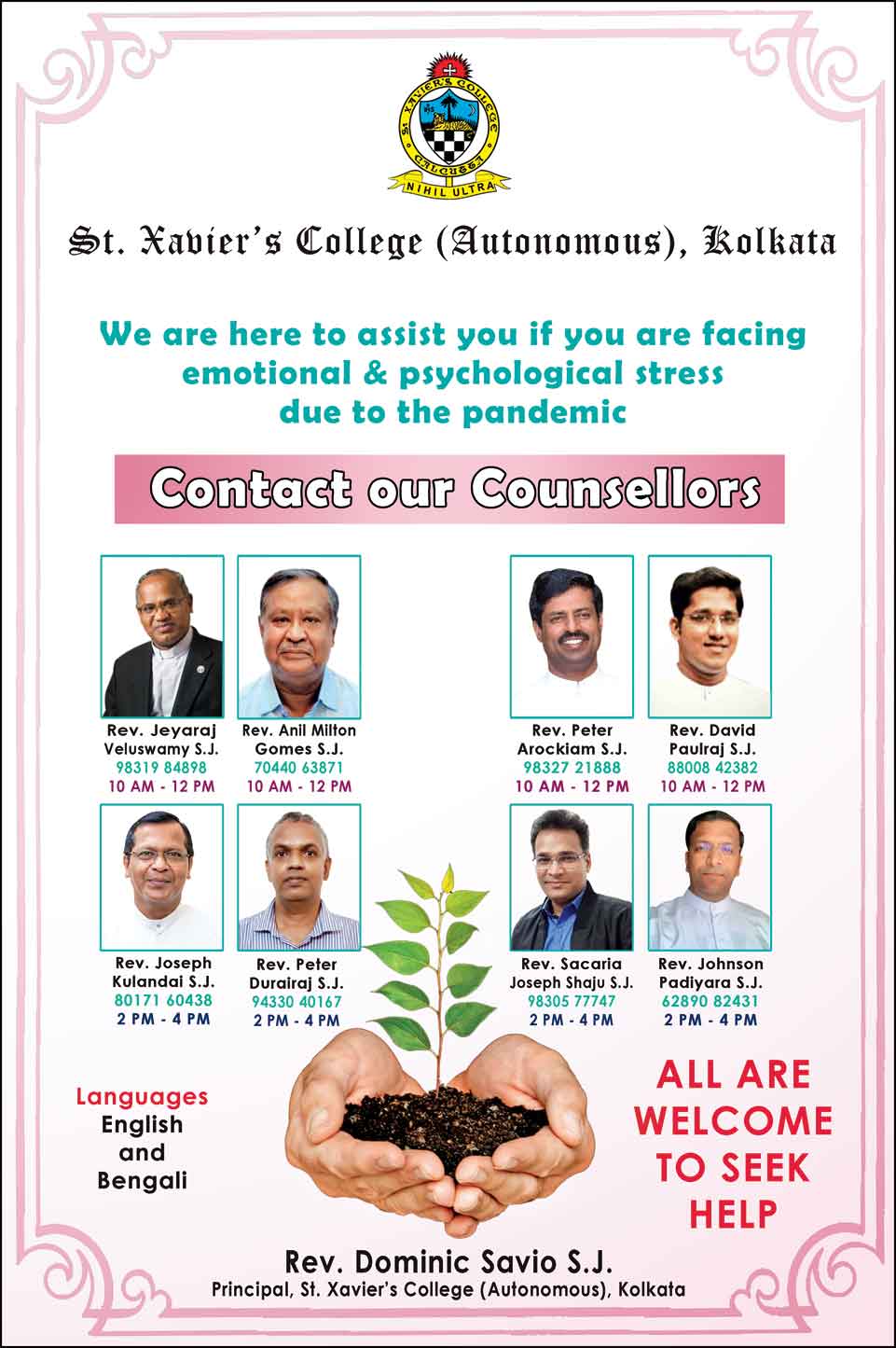 A poster for the counselling sessions