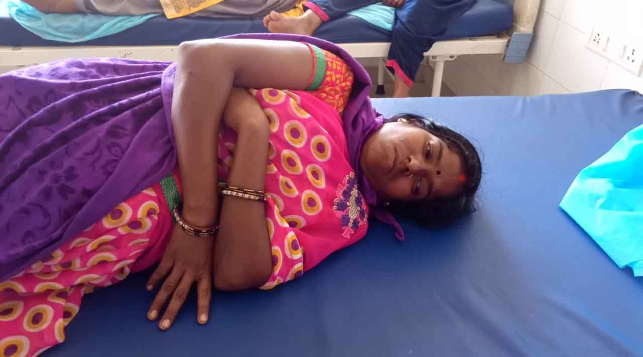 One of the Injured woman Hazaribagh medical college and hospital on Sunday. 