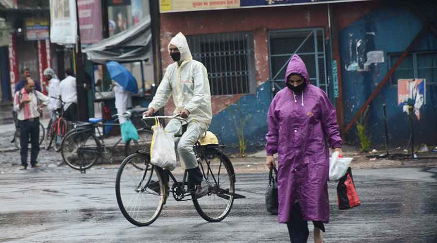 Rain caused by the cyclone lashes across Jamshedpur. 