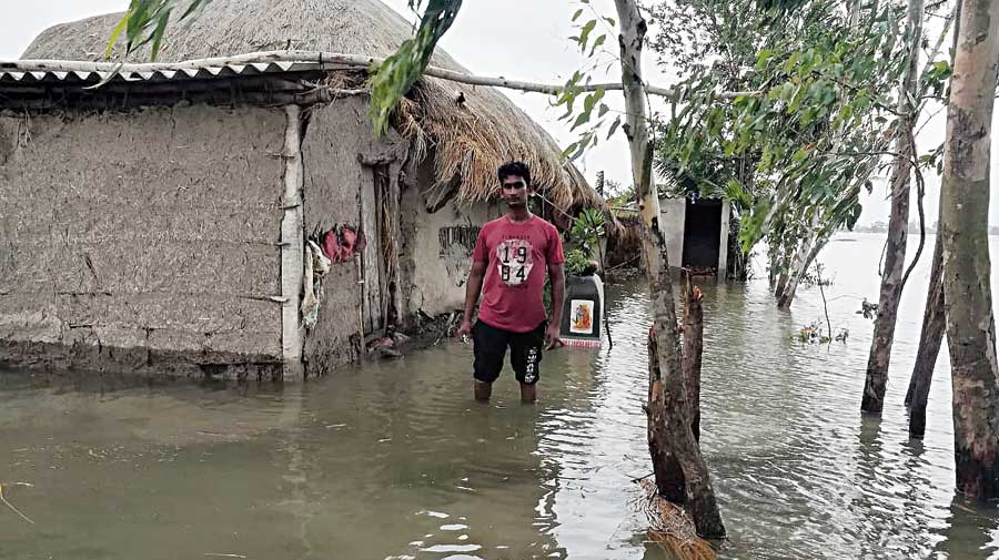 Rajkumar Mondal, resident of Purba Sridharpur, a village in the Mathurapur II block of the Sunderbans that has been inundated