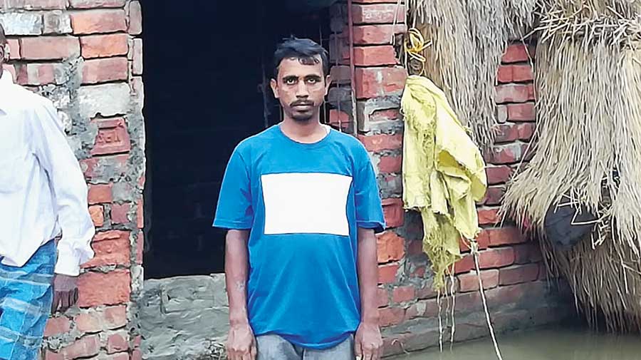 Alok Shikari, resident of Purba Sridharpur, a village in the Mathurapur II block of the Sunderbans that has been inundated