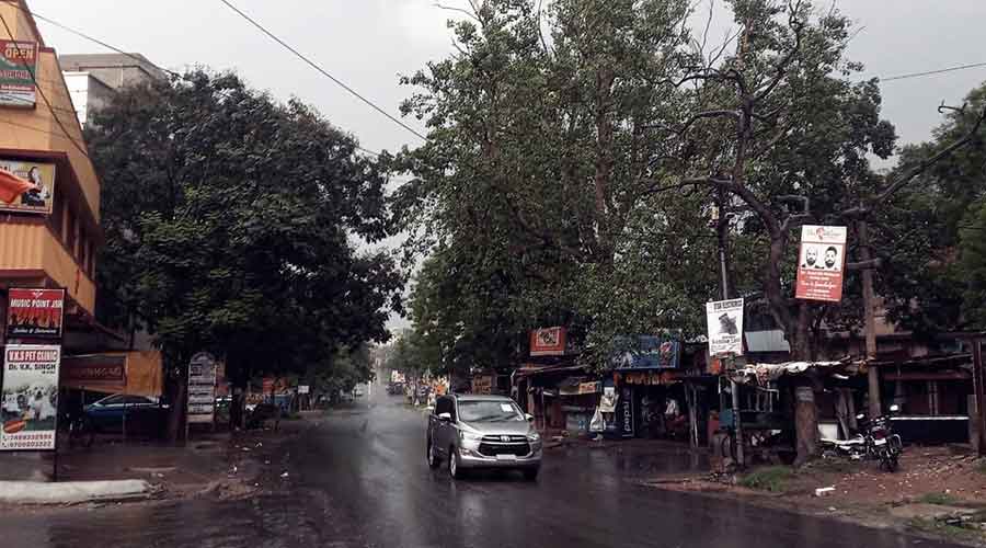 Rain at Sakchi in Jamshedpur on Sunday evening.